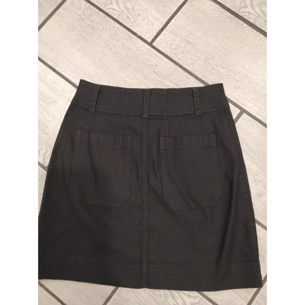 Maeve Anthropologie Black Utility Mini Skirt Size XS Patch Pockets Cotton Blend - Picture 4 of 5